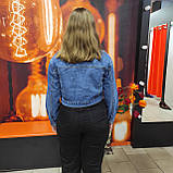 Синя джинсова куртка жіноча класика, фото 3