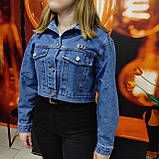 Синя джинсова куртка жіноча класика, фото 5