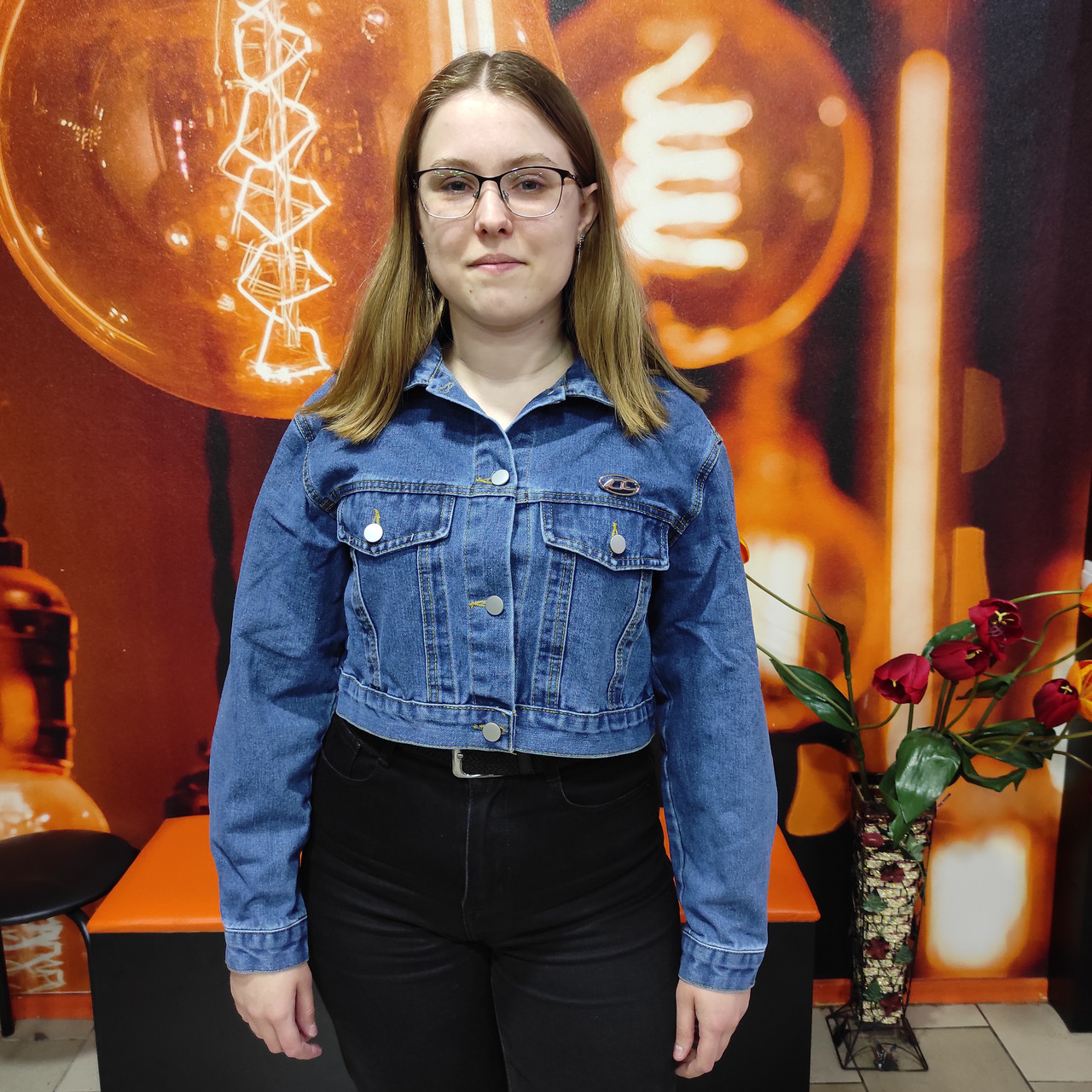 Синя джинсова куртка жіноча класика, фото 1