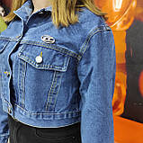 Синя джинсова куртка жіноча класика, фото 7