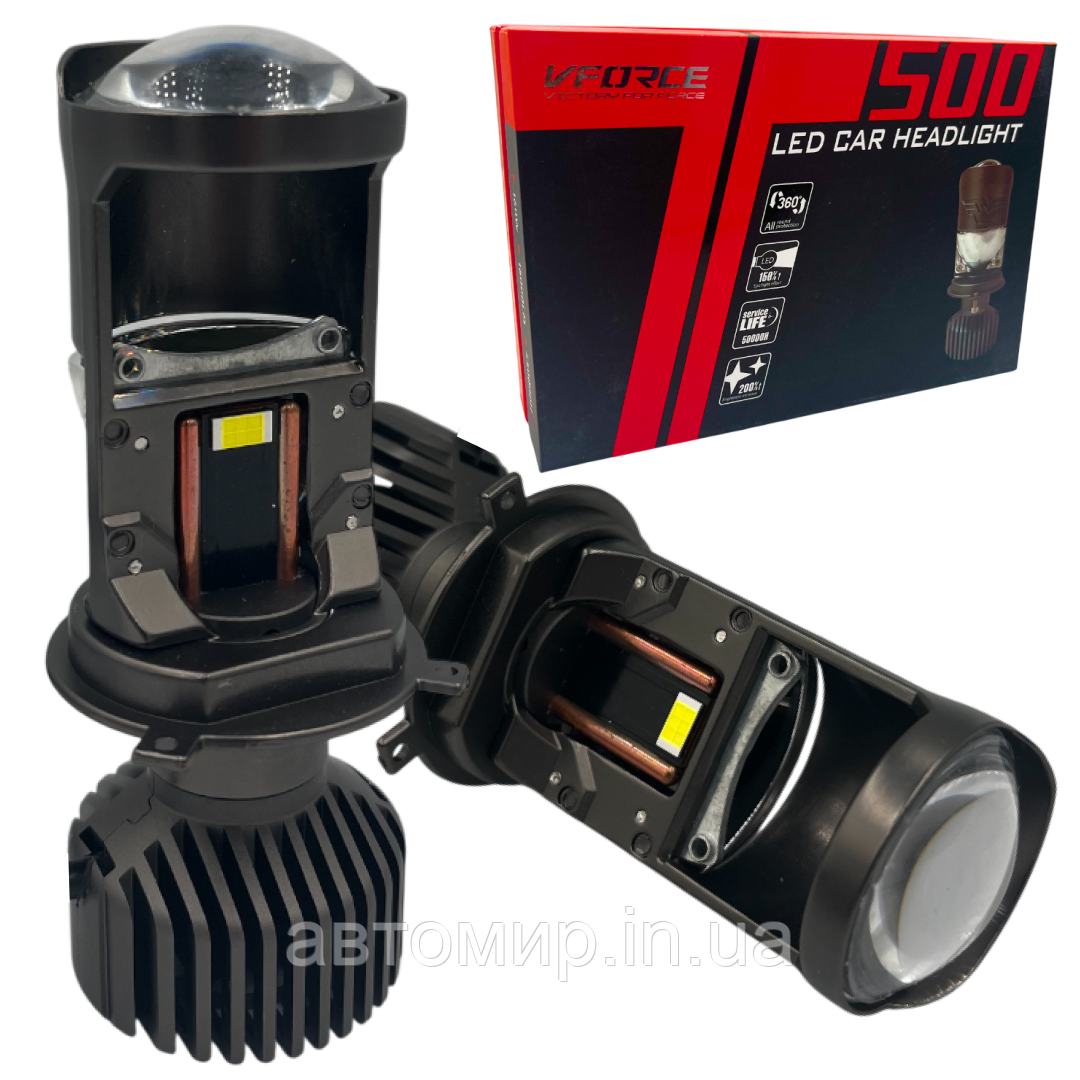 Led світлодіодні міні лінзи Bi-LED MiniLens VFORCE 500 H4 6000k 160W 12-24v 16000L
