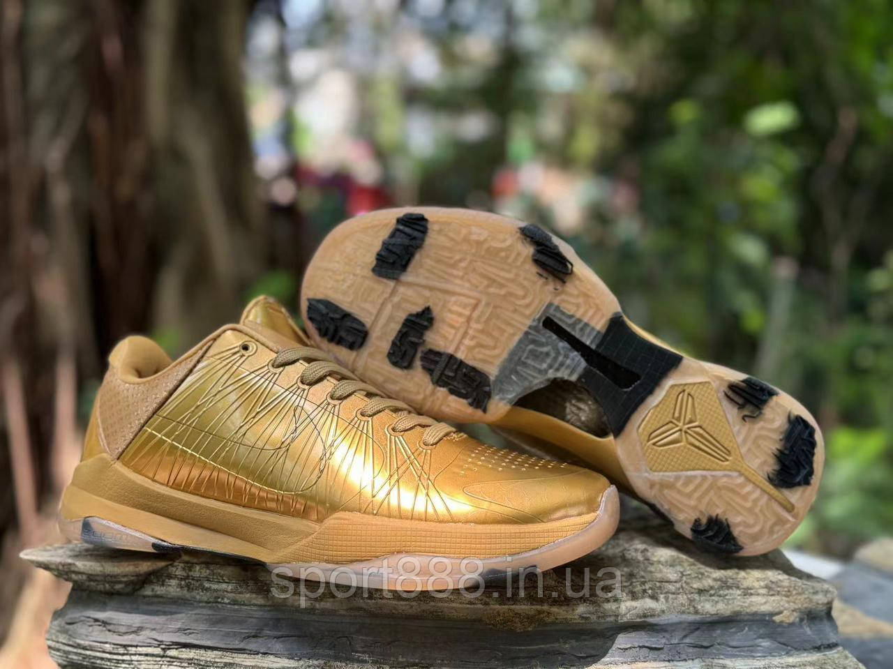 Eur40-46 чоловічі баскетбольні кросівки Nike Kobe 5 Proto Gold Кобі