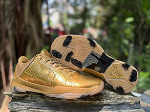 Eur40-46 чоловічі баскетбольні кросівки Nike Kobe 5 Proto Gold Кобі