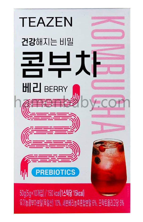 

Чай Комбуча (Kombucha) с ягодой, 50 г (5 г х 10 пакетов), ТМ Teazen, Южная Корея