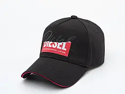 Котонова бейсболка в чорному кольорі з логотипом унісекс