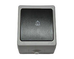 Кнопка дзвінка, IP54 Elbrus GISelt сірий, пиловологозахищений, вуличний накладний зовнішній G 528005