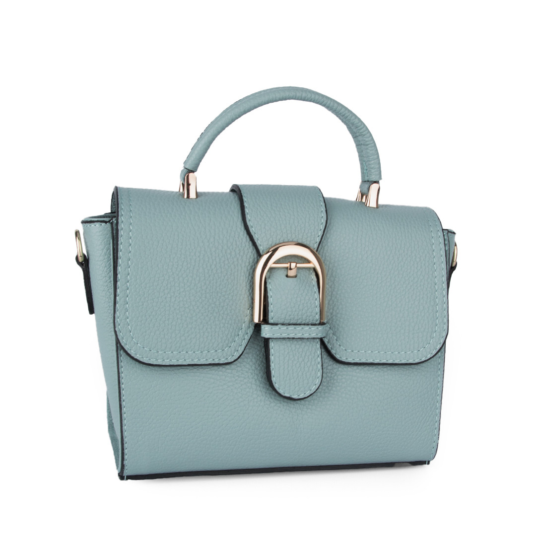 Сумка жіноча шкіряна Virginia Conti 03959 блакитна на магніті