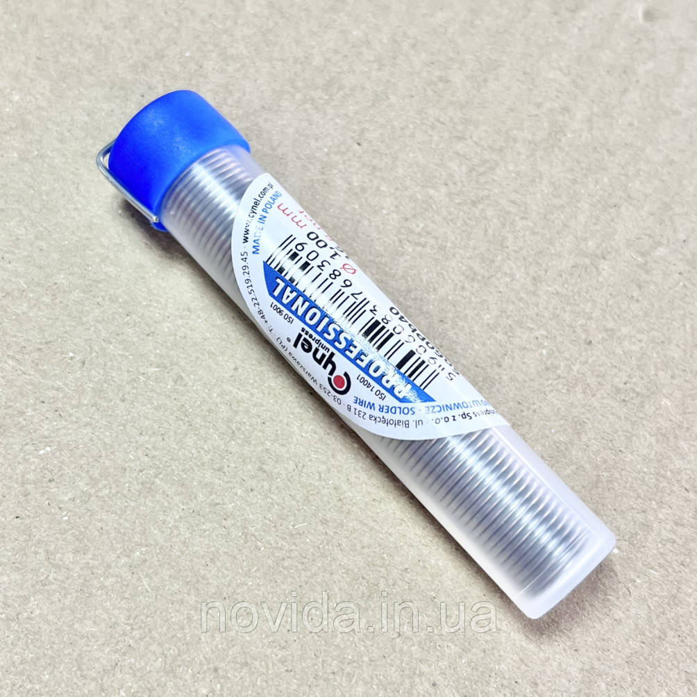 Припій для паяльника в колбі 16 г. D-1.00 мм, 40% олово, 60% свинець Vorel 76830