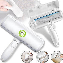 Щітка для збирання та видалення шерсті тварин Біла Pet Hair Remover Roller ролик із контейнером для чищення