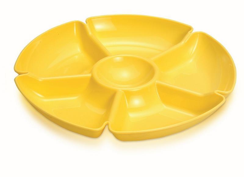 Менажниця Ucsan Frosted Bowl пластикова Ø28см, 6 секцій (тарілка для закусок)
