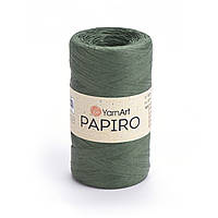 YarnArt PAPIRO (Ярнарт Папіро) № 1312 темно-зелений (Рафія натуральна для в'язання капелюхів, сумок)