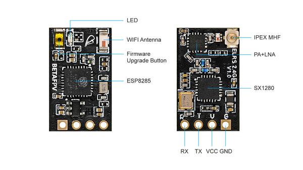 Приймач ELRS Betafpv 900RX, 915 MHz, Firmware 3.3.2