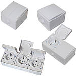 Розетки та вимикачі захищена накладна серія SURFACE IP54 (білий)