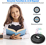 Портативний CD-плеєр з Bluetooth, колонками, захистом від ударів та перепусток, навушники в комплекті, фото 4