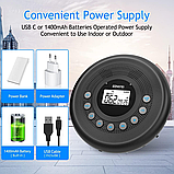 Портативний CD-плеєр з Bluetooth, колонками, захистом від ударів та перепусток, навушники в комплекті, фото 7