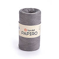 YarnArt PAPIRO (Ярнарт Папіро) № 1321 сірий (Рафія натуральна для в'язання капелюхів, сумок)