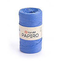 YarnArt PAPIRO (Ярнарт Папіро) № 1325 синій (Рафія натуральна для в'язання капелюхів, сумок)