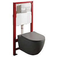 MIXXUS PREMIUM ELLIPSE-SET-2101 GRAY Комплект: Унітаз система змиву TORNADO 3.0+ Інсталяція з панеллю змиву GUN GRAY (MP6668)