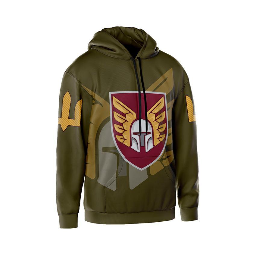 Худі чоловіче з принтом «46-та окрема аеромобільна бригада. Герої неба» хакі