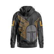 Худі чоловіче з принтом «46-та окрема аеромобільна бригада. Герої неба» сірий, фото 2