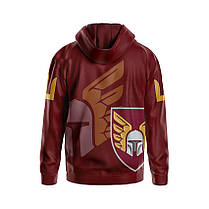 Худі чоловіче з принтом «46-та окрема аеромобільна бригада. Бойові крила» бордовий, фото 2