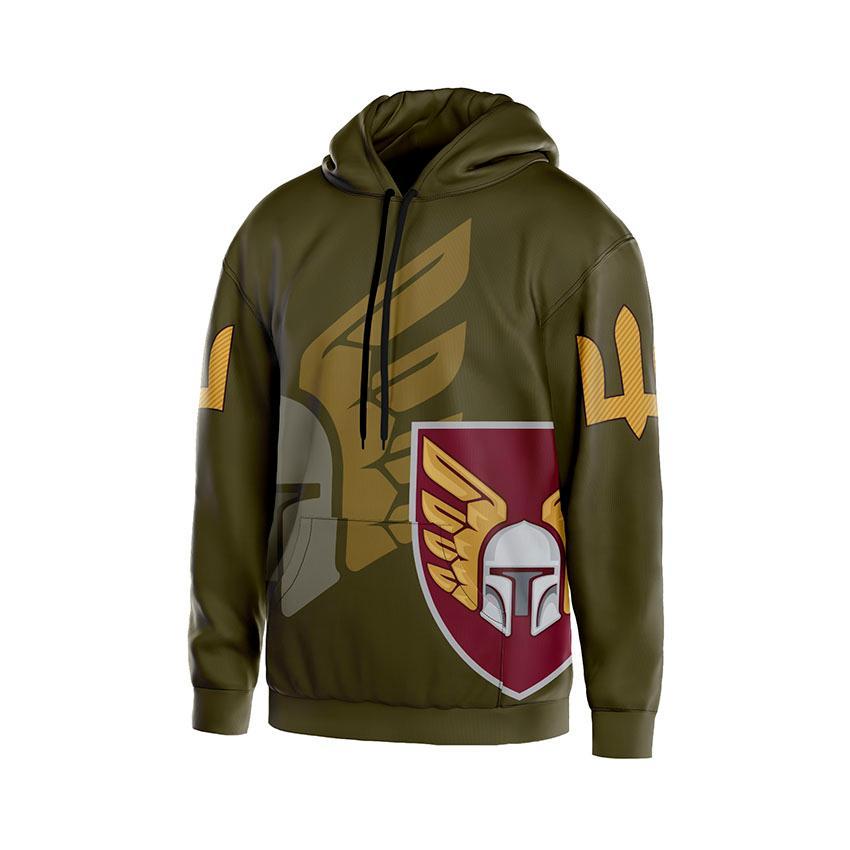 Худі чоловіче з принтом «46-та окрема аеромобільна бригада. Бойові крила» хакі