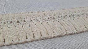 Мереживо бахрома бавовняне 5 см (льон світлий)