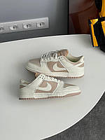 Жіночі стильні кросівки якісні Nike Dunk Low Next Nature White Brown, топова модель