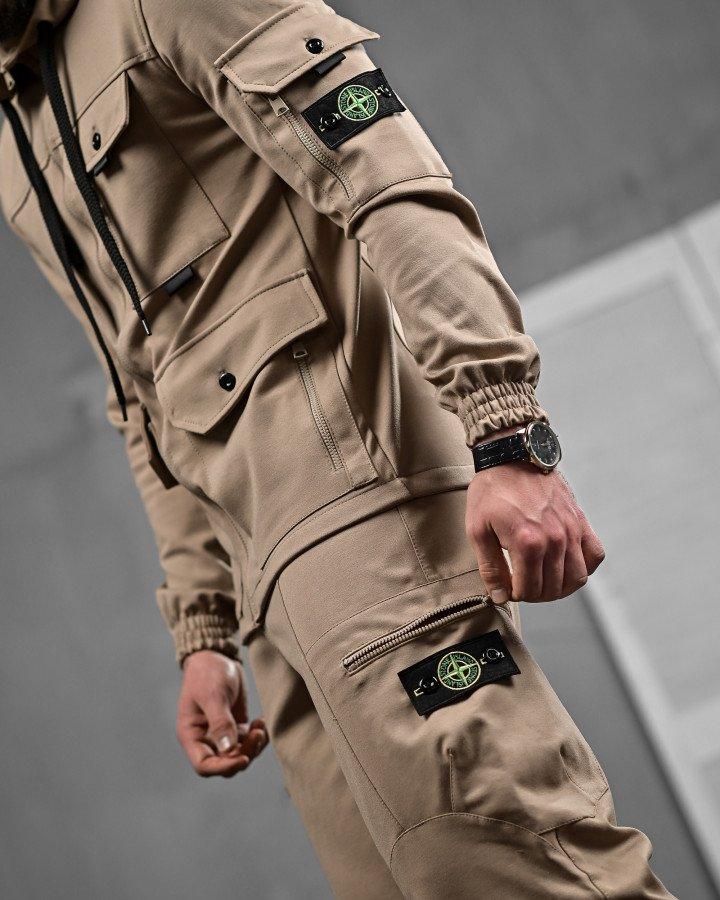 Спортивний Костюм Stone Island беж 4 ДЛ6301, фото 1