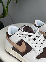 Жіночі стильні кросівки якісні Nike Dunk Low Next Nature White Brown, топова модель