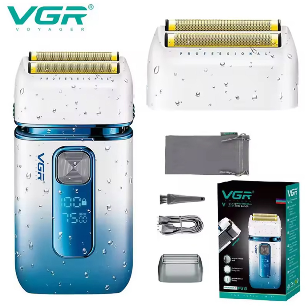 Елкробритва VGR V-362 шейвер, подвійне лезо, тример, IPX6, LED display, фото 1