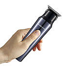 Акумуляторна машинка для стрижки 3 насадки, з USB, SK-16047 / Тример для стрижки волосся / Тример для бороди, фото 7