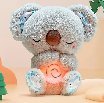 М'яка іграшка - нічник плюшева що світиться Дихаюча Коала 25 см, заспокійлива м'яка іграшка Коала Luna