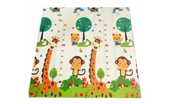 Складаний двосторонній дитячий килимок для ігор та розвитку 200х180 см, фото 3