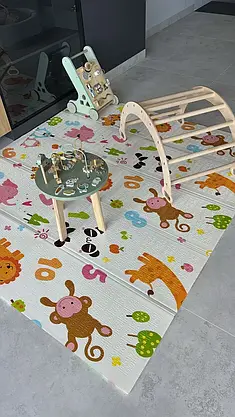 Складаний двосторонній дитячий килимок для ігор та розвитку 200х180 см, фото 2