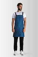 Фартух джинсовий для бариста Muffin Jeans з кишенями для барменів робочий з ременями для офіціанта