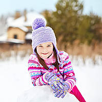 Дитячі зимові рукавички Дитячі гірськолижні рукавички Зимові вітрозахисні рукавички Нековзні спортивні рукавички Рукавички з ребри