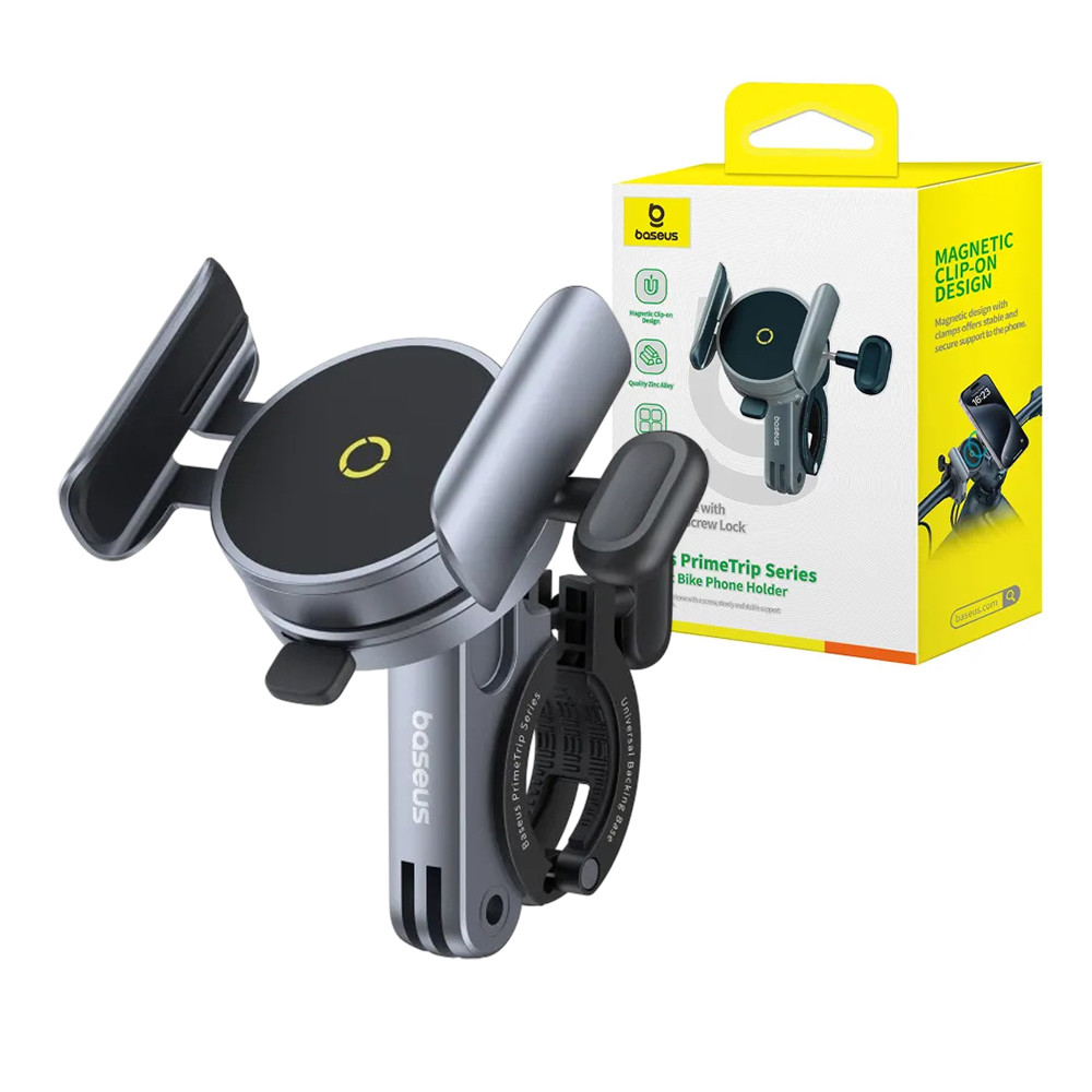 Мото-вело тримач для телефону Baseus PrimeTrip Series Magnetic Bike Phone Holder (BS-CM037 / C40569000121-00) Black