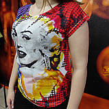 Жіноча біла футболка принт трикотаж Мерилін Монро, фото 5