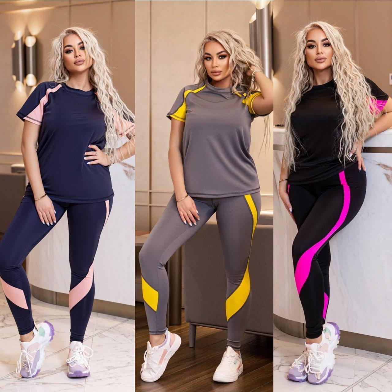 Спортивний костюм з мікродайвінгу для фітнесу та залу батал, фото 1