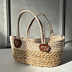 Кашпо сумочка із ручками для зберігання плетене м'яке 27 см MR