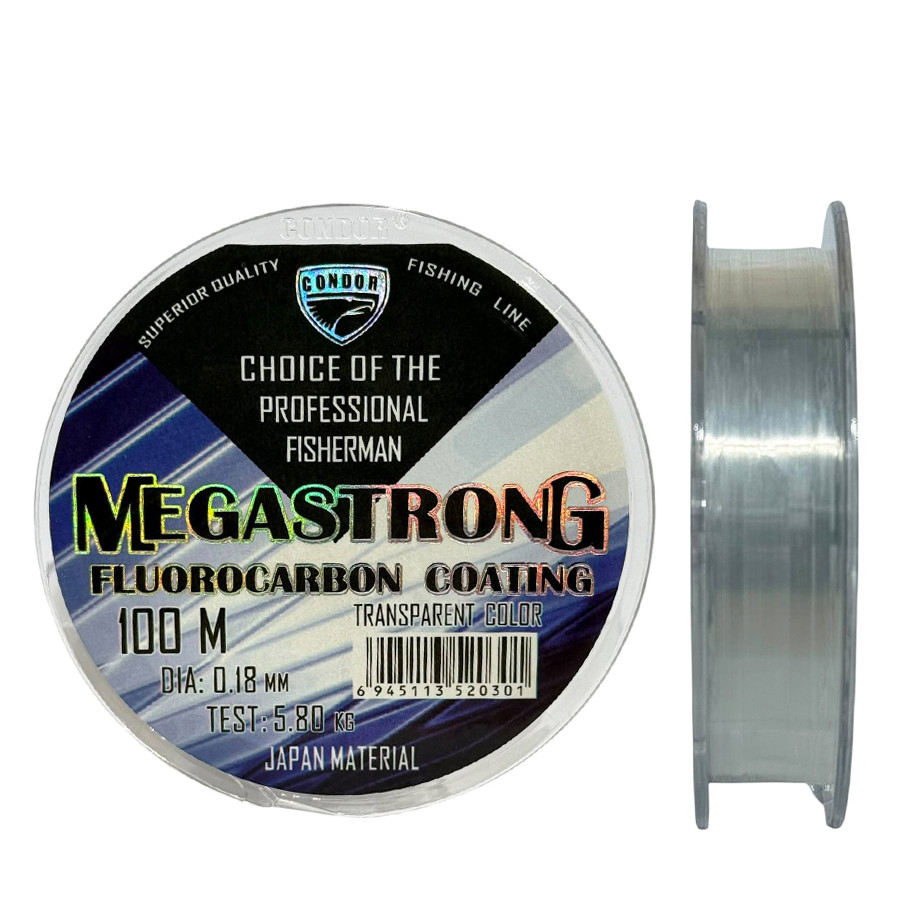 Волосінь Condor MegaStrong Fluorocarbon Coating 100m 0.18mm