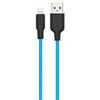 Кабель USB - Lightning Hoco X21 Plus Silicone 2.4A/1m Black-Blue