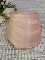 Стрічка репсова 4 см. Персикова (за 1 метр)