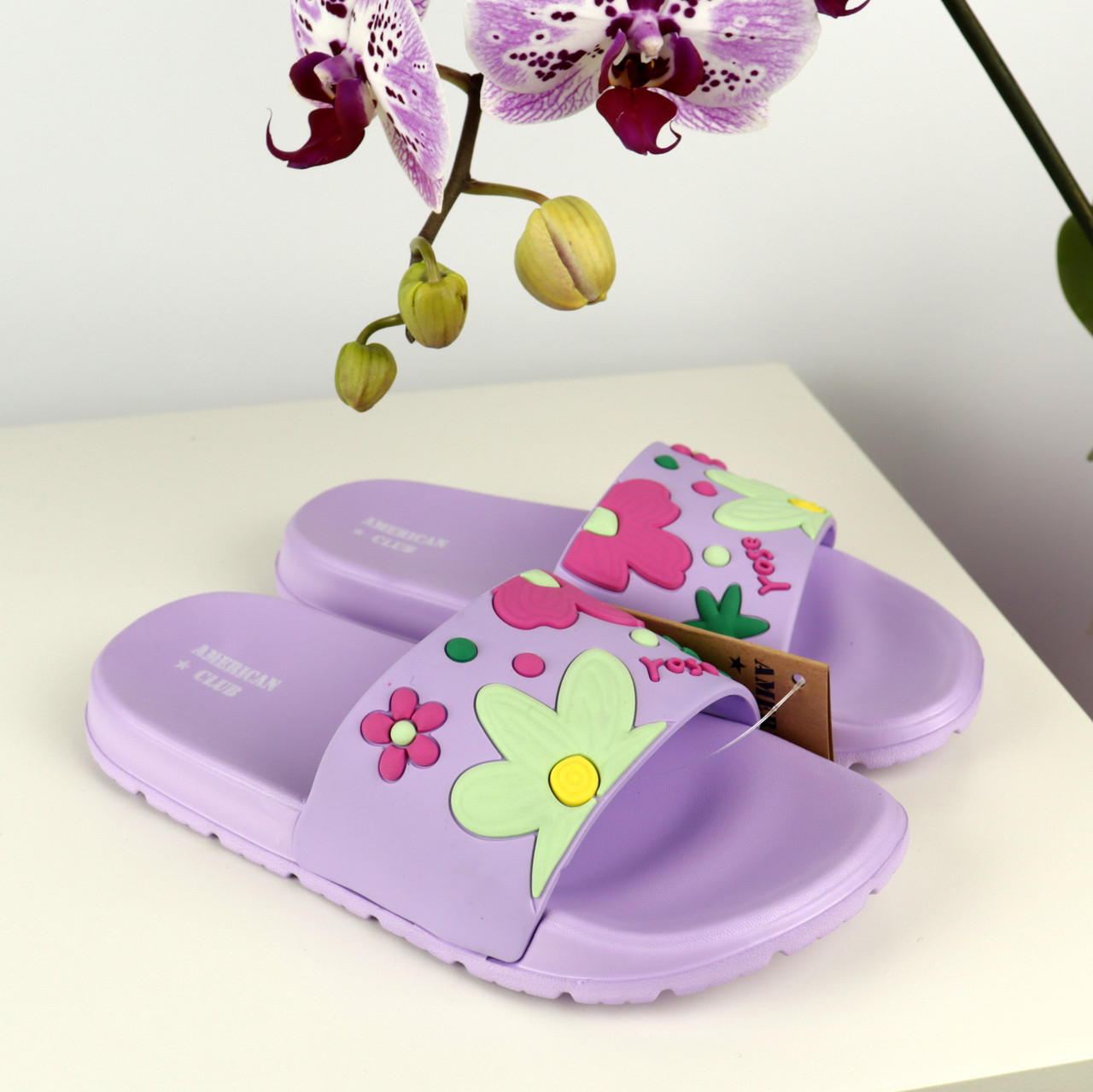 Дитяче літнє взуття для пляжу шльопанці для дівчинки EVA American Club розмір