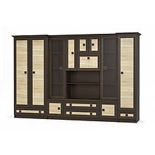 Стінка у вітальню Трістан 1 Мебель Сервіс венге темний/дуб самоа