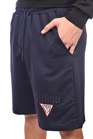 Шорти чоловічі трикотаж Guess 25-25S-09825 темно-сині, фото 1