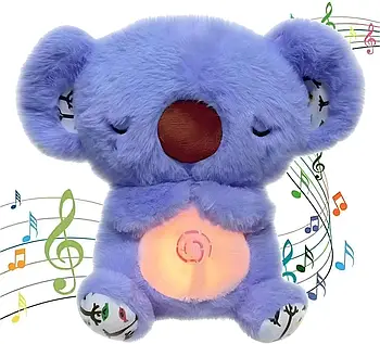 М'яка іграшка - нічник плюшева що світиться Дихаюча Коала 25 см, заспокійлива м'яка іграшка Коала Luna