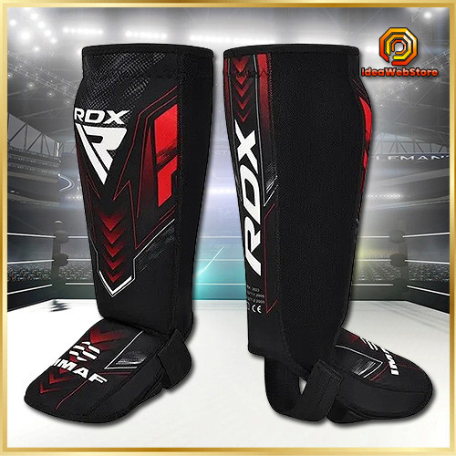 Щитки для гомілки та стопи RDX NEOPRENE чорні M захист для єдиноборств, тренувань і спарингів, фото 1