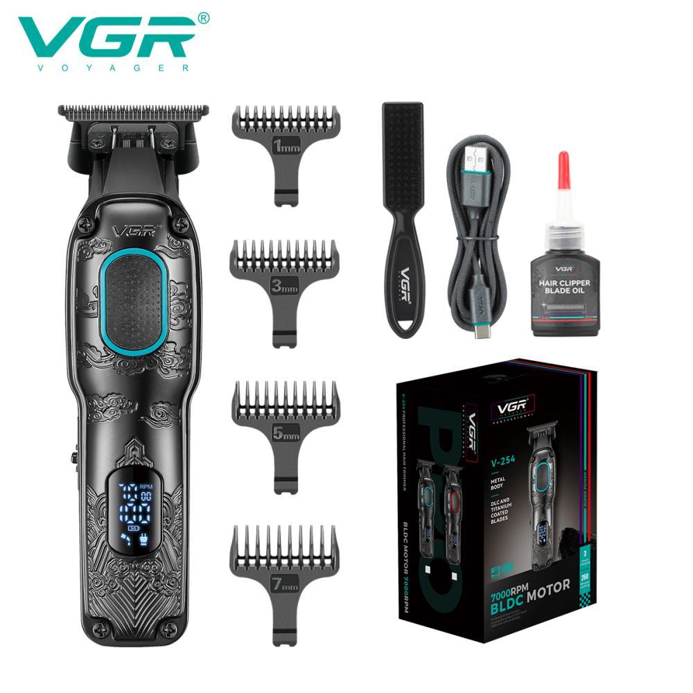 Тример VGR V-254 GREEN, 4 насадки, 7000 RPM, 2000 mAh, LED display